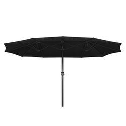 15 FT Large Rectangular Double Sided Market Patio Umbrella, Multiple Colors - Base Not Included