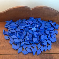Large Lot of Blue Diamond Plastic Shapes - Educational Toys