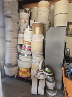 Rolls Of Lable Stock. All Kinds And Sizes