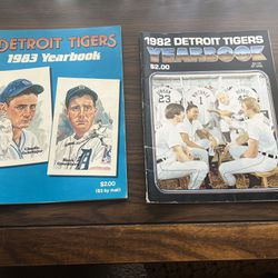 Make Offer! Collectable Detroit Tiger 1982/1983 Pair If Yearbooks In Very Good 
