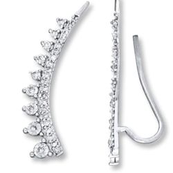 10 Karat White Gold Climber Earrings