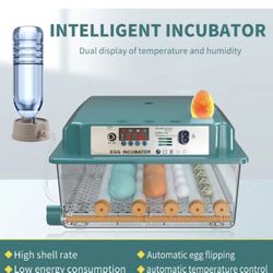 Brand New 16 Eggs Incubator Auto Turning Humidity Control Chicken Dual Power Options