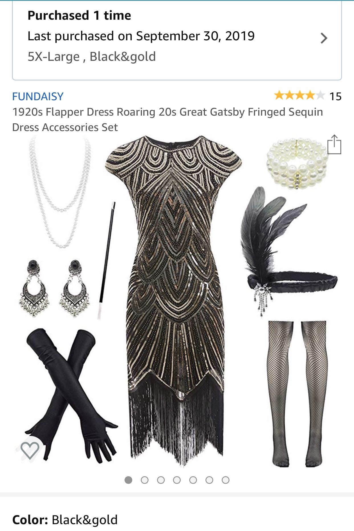 Halloween Costume Plus Size Flapper Dress and Accessories