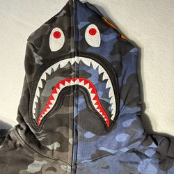 Bape Black/Navy Camo Double Zip XL