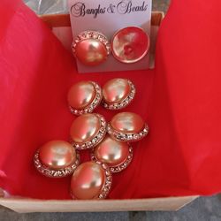 Bengals And Beads Earrings And Buttons 