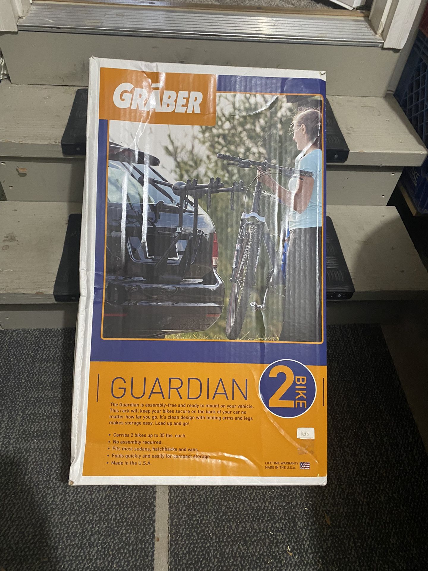  CAR BIKE CARRIER .. Graber Guardian 2 Bicycle Bike Car/Truck/SUV Universal Rack 322. Only Used A Couple Times. In Original Box. 