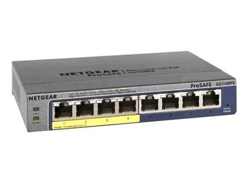 NETGEAR ProSAFE GS108PE-300NAS 8-Port Gigabit Ethernet Plus Switch with 4-Port PoE - New in Box