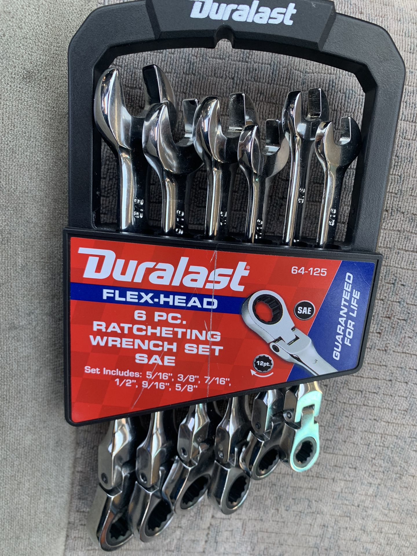 Duralast 6pc Flex-head Ratcheting Wrench Set