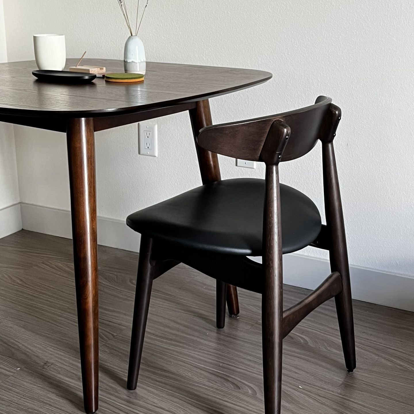 Mid-century Modern Dark Brown Chairs (Upholstered)