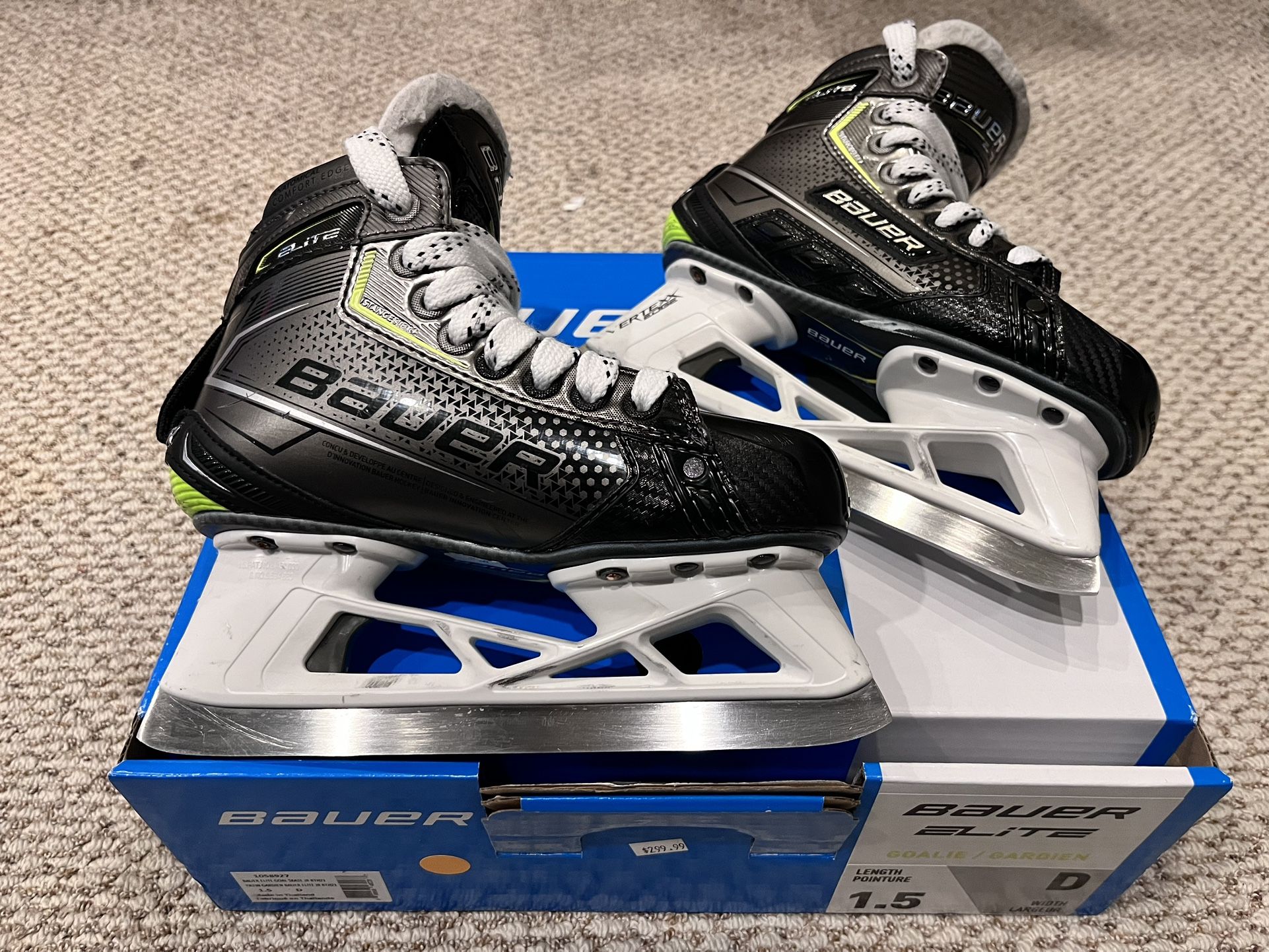 Goalie Ice Hockey Skates | Bauer Elite | Junior 1.5