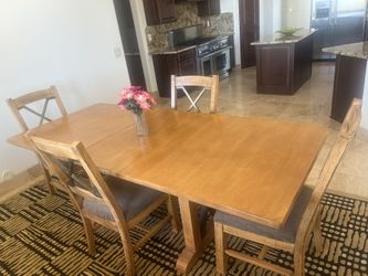 Solid Wood And Wrought Iron Table 