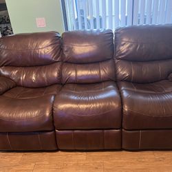 Cindy Crawford Leather Recliner Sofa