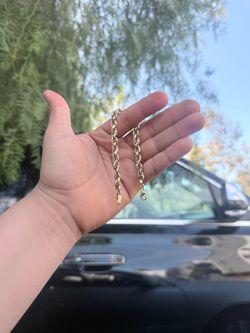 14k GOLD ROPE BRACELET, 25.8 grams, 8 inch