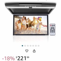 Pyle Car Overhead Monitor Screen Display 17.3 Inch.Flip Down Tv Screen 