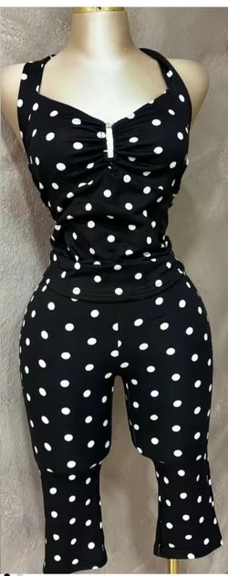 Black & white polka dot 2 piece set
