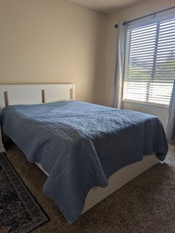 Full size bed with bed frame