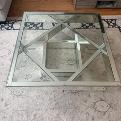 Mirrored Glass Top Coffee Table. 