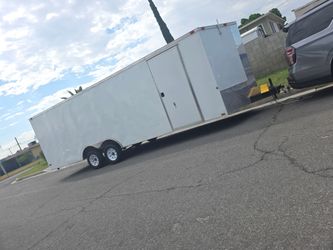 White Enclosed Cargo Trailer 24 ft + vnose