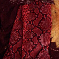 Red Reptile High Boots