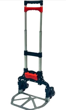 Magna Cart Stair Climbing 6-Wheel Folding Aluminum Hand Truck Dolly Cart with Tote Attachment Ideal for Moving Boxes, Groceries, Heavy Equipment, Red 