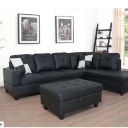 BRAND NEW SECTIONAL COUCH WITH STORAGE OTTOMAN
