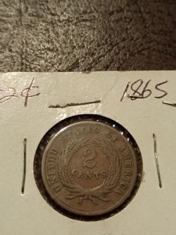 1865 2 cent coin