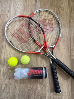 Wilson Titanium Tennis Rackets with Penn Balls