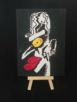 Hand-Painted Mini Canvas Artwork with Easel