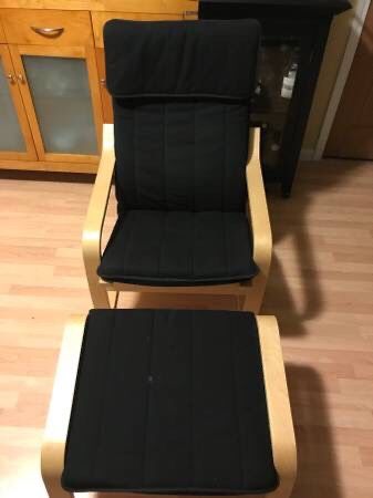 Used Ikea Pello Arm Chair and Ottoman