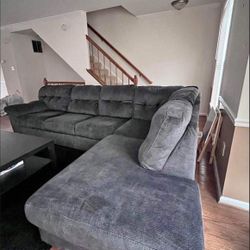 2 Piece Comfy Slate Couch/Sectional With LAF Chaise👌 New Brand 💥 Showroom Available 🏠