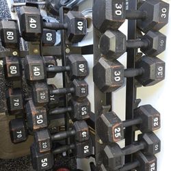 Commercial Dumbbell Set w/ Rack (10–70 lbs) – Great for Home Gym or Trainer
