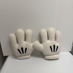 Disney Parks White Mickey Mouse Gloves Plush Hands Costume Adult Official
