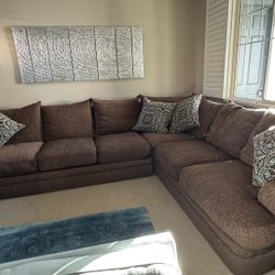 Brown Sectional couch 