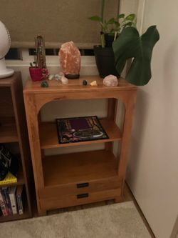 decorative table with shelves