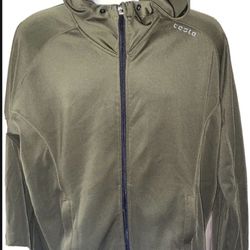 TESLA Full Zip Official Jacket Men’s XL Army Green Polyester Spandex Blend 