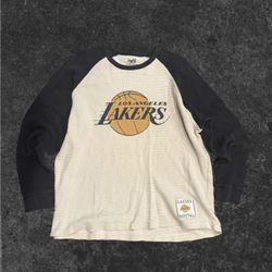VINTAGE OVERSIZE LAKERS THERMAL SWEATER💜💛🖤 XL
