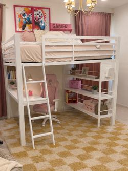 Full loft bed with desk
