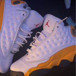 Jordan 13 Yellow And White Just Got Them Last Month Never Ben Wears I’m Located In Forney Texas 