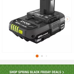 RYOBI ONE+ 18V 2.0 Ah Lithium-Ion Battery