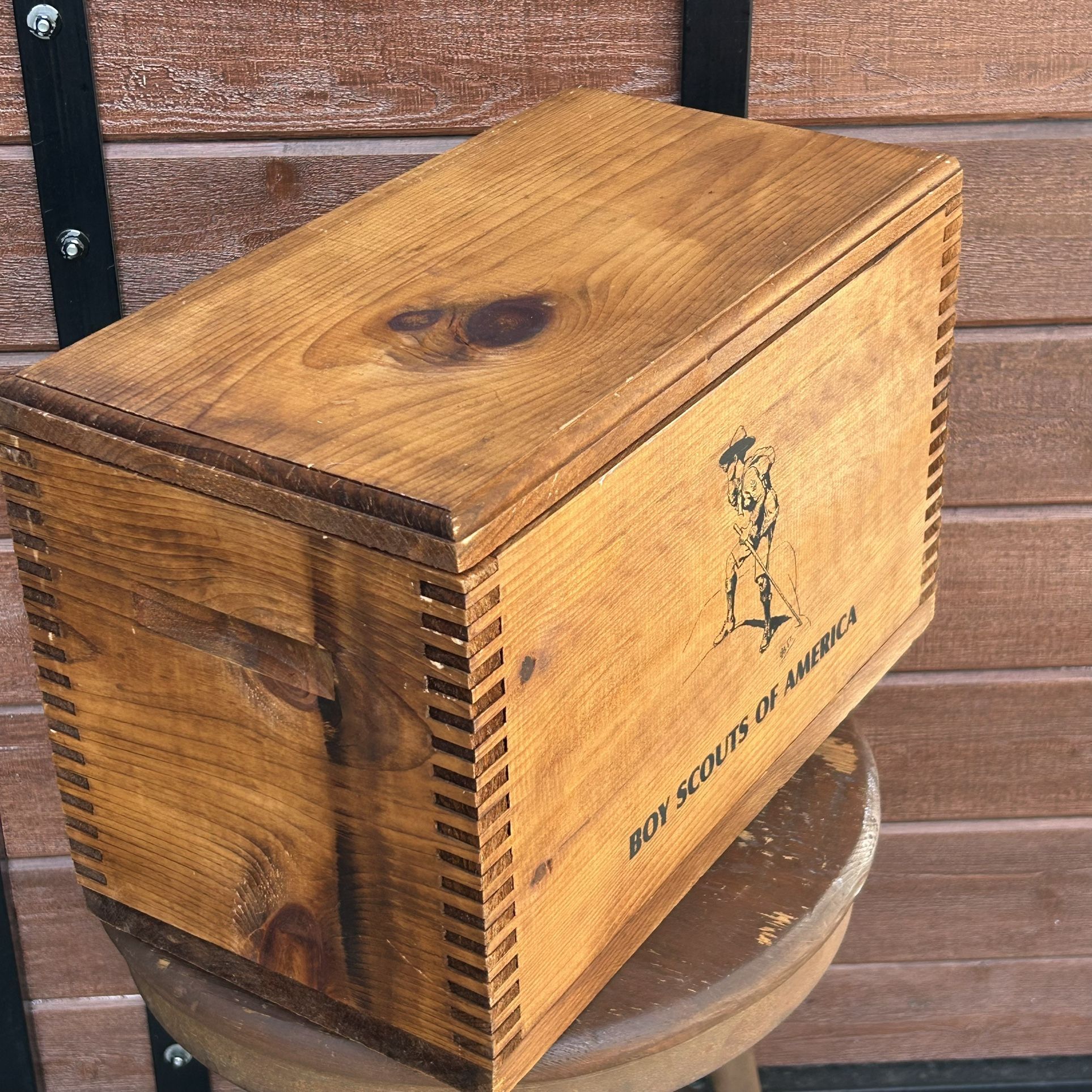 Vintage Boy Scouts of America (BSA) Wooden Storage Crate/Foot Locker