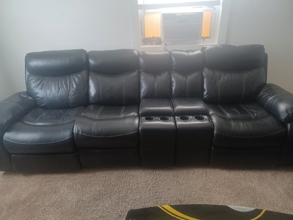 Black Leather Reclining Set