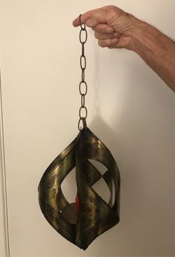 Brass medal hanging candle holder