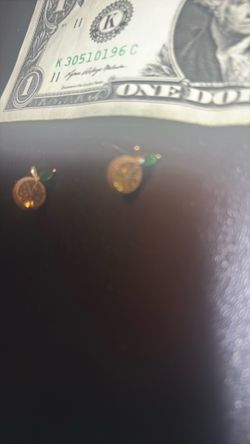 Gold-Tone Citrine Crystal Fruit Charms / earrings