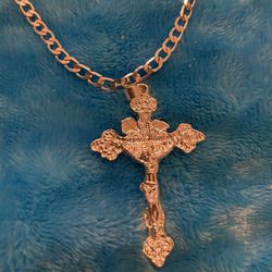 Brand New 925 Sterling Silver Cross Religious Chain Necklace 