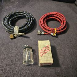 Air hoses and bottle by Paasche