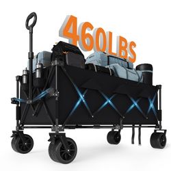 Garvee Heavy Duty Utility Beach Wagon Cart - Collapsible Wagon Beach with All Terrain Wheels $130