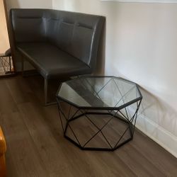 2 for 1 Leather Futon & Glass Table deal