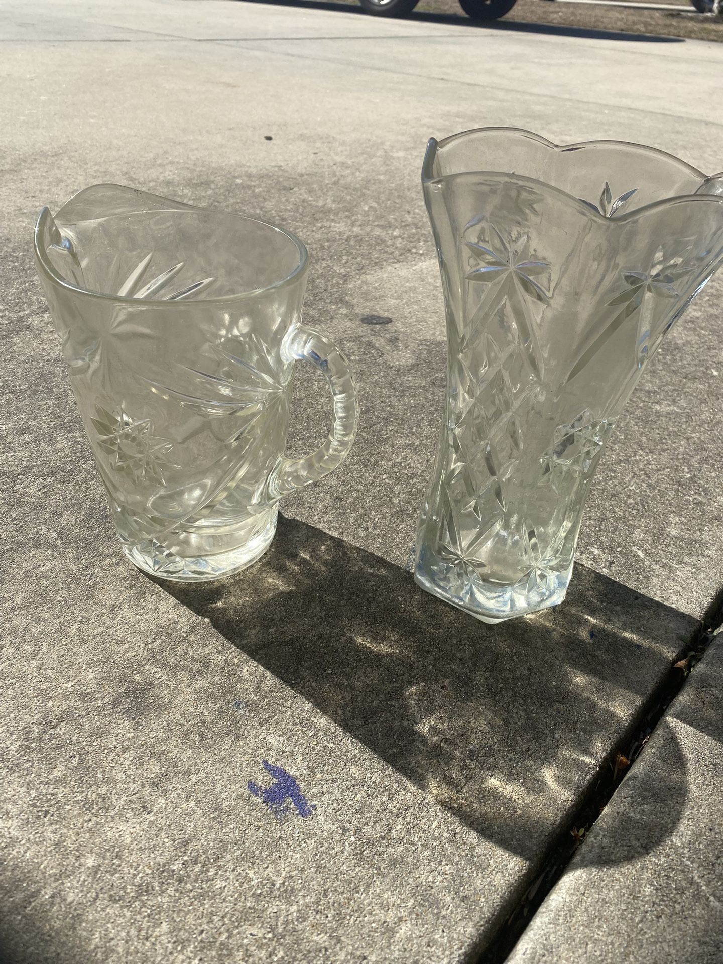 Crystal Pitcher And Vase