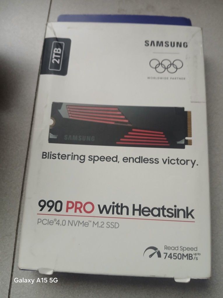 SAMSUNG SSD 990 PRO + Heatsink 2TB, PCIe 4.0, Compatible with PlayStation 5, Internal - MZ-V9P2T0GW