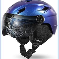 New Odoland Ski Helmet with 2-in-1 Visor Goggles, Light Weight Snowboard Helmet for Men Women, Snow Sport Helmets for Skiing, Skating, Snowboarding